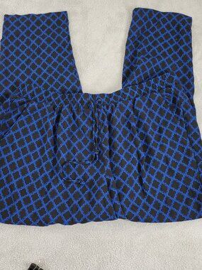 Zac & Rachel Women's 2X Blue Geometric Harem Pants High Rise Drawstring GEO221E